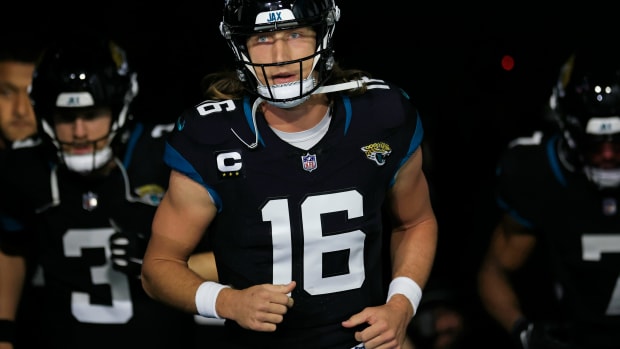 Jaguars quarterback Trevor Lawrence before Jacksonville's 34-31 overtime loss to the Bengals on Dec. 4, 2023.